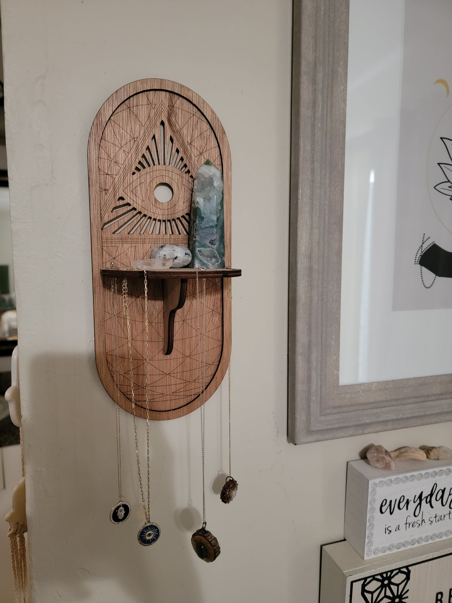 Evil Eye Pendulum or Necklace Display Shelf