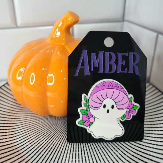 Halloween Bag Tag Mushroom Ghost